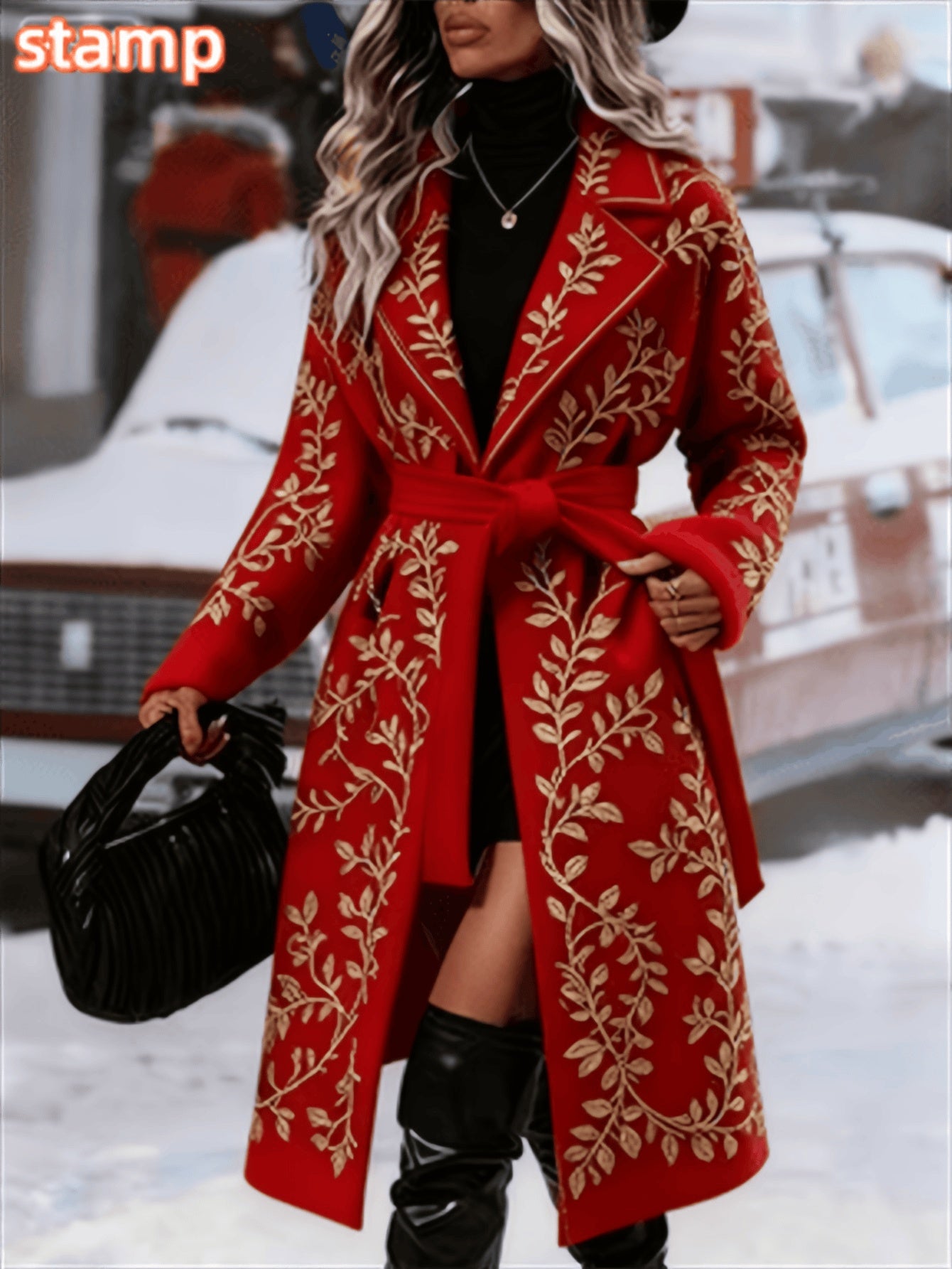 Fashionable Casual Long Coat for Women – Red (S–2XL) | Winter