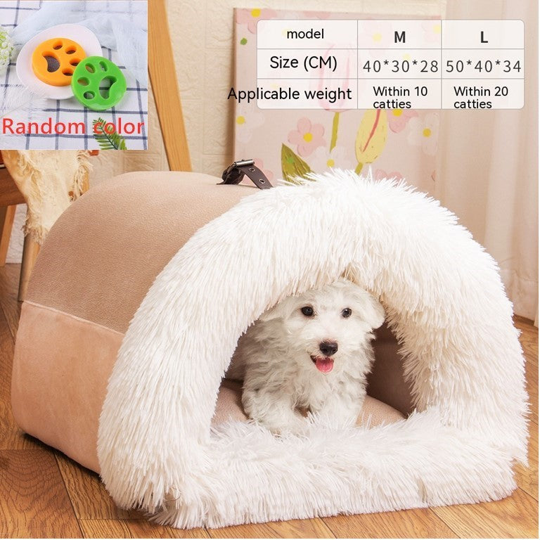 Portable Pet Nest for Dogs & Cats – Warm Autumn & Winter Plush Bed | Moisture-Proof Soft Pet House | Dubai | London | USA | UK | Europe | Canada | Australia