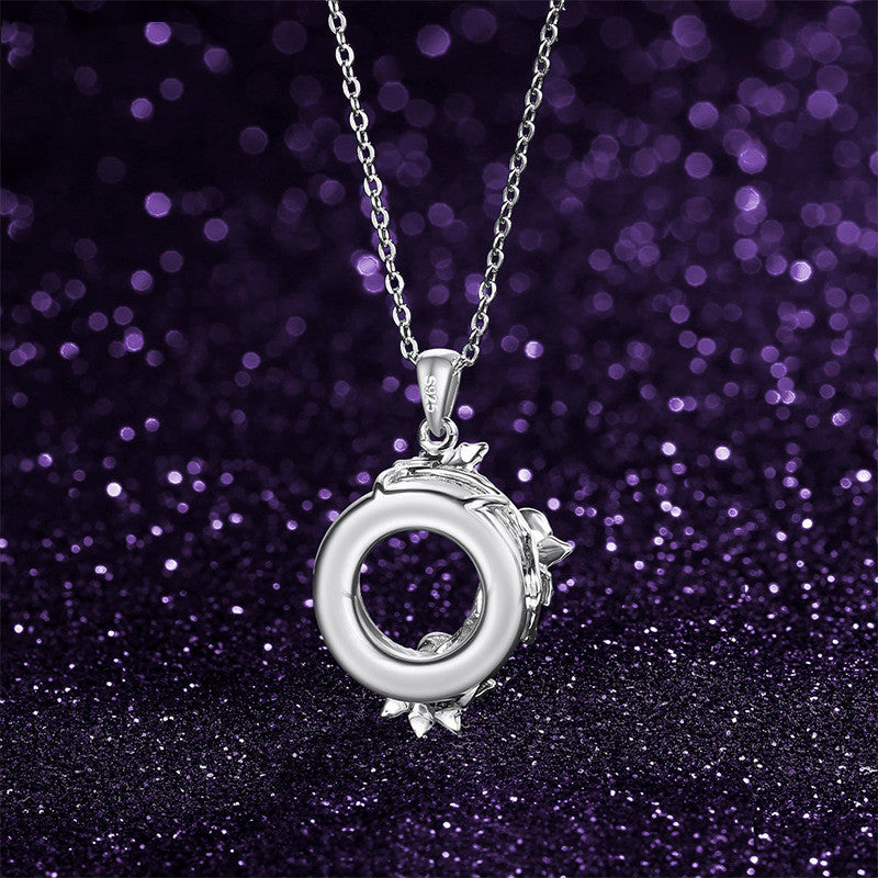 S925 Colorful Crystal Rose Pendant Lucky Wheel Transfer Item Jewelry - GM Traders