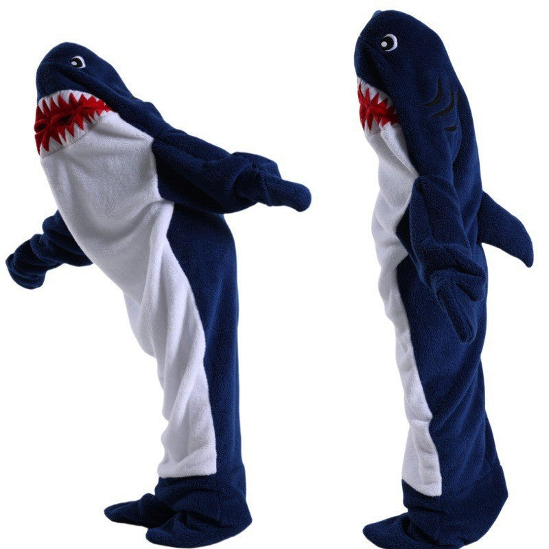 Dolphin & Shark Hooded Blanket Sleeping Bag – Soft Thickened Plush Pullover | Winter