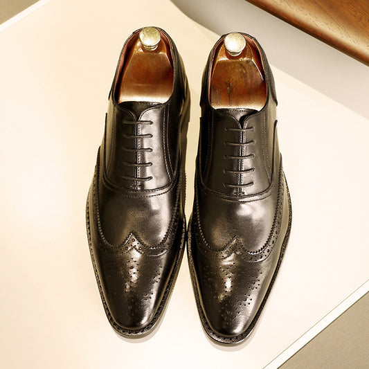 Men's Leather Shoes Shoes Rubber Sole Leather Shoes Oxford Shoes - GM Traders