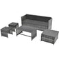 Lounge Set, Garden Furniture Set, Ratten Sofa, Seating Group, Patio Furniture, Grey