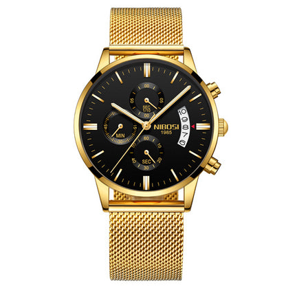 Men Watch Chronograph Sport Mens Watches Top Brand Luxury Waterproof Full Steel Quartz Gold Clock Men Relogio Masculino - GM Traders