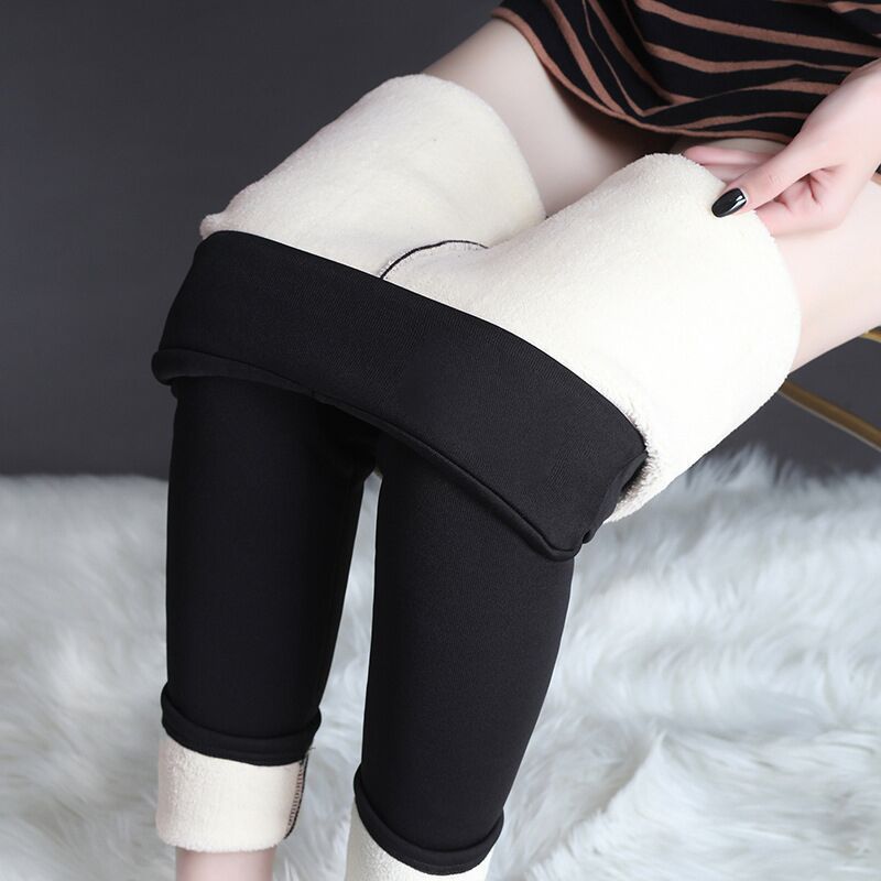 Winter Warm Lamb Cashmere Leggings – High Stretch Skinny Pants for Women