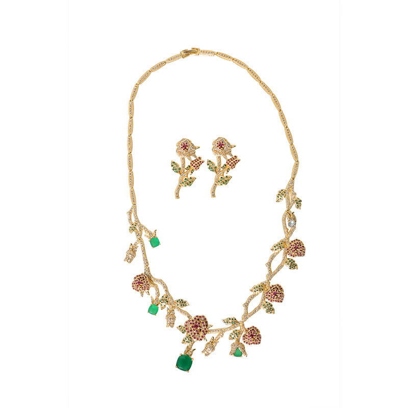 Bridal Jewelry Set – High Quality Flower Necklace & Earrings - GM Traders