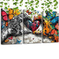 3-Piece Graffiti Love Heart Canvas – Framed Wall Art for Living & Dining Room