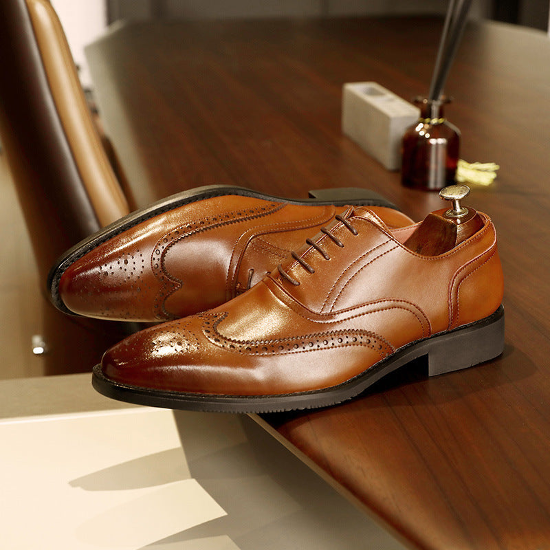 Men's Leather Shoes Shoes Rubber Sole Leather Shoes Oxford Shoes - GM Traders