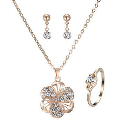 Heart Pendant Jewelry Set Rhinestone Jewellery - GM Traders