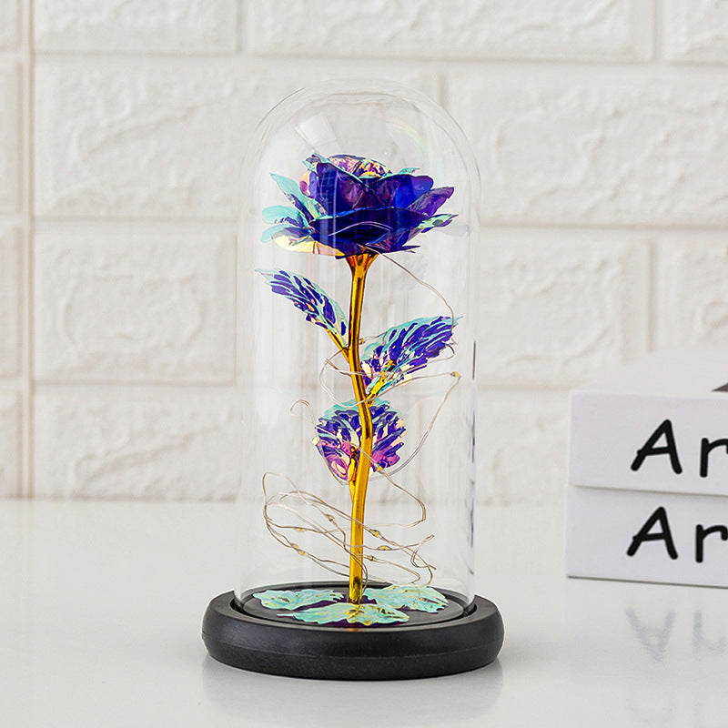 Eternal Preserved Rose Flower in Glass Dome Cover - Handmade Gift Box Decor,Valentine Gift