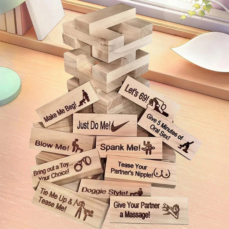 Intimacy Block Tower Couple Game - Romantic Date Night Stacking Game & Valentine's Gift - Anniversary Gift