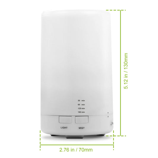 1Pc Mini Cool Mist Humidifier Ultrasonic Aroma Essential Oil Diffuser With 7 Color LED Lights 4 Timer Settings For Office Home Room Vehicle Study Yoga Spa - GM Traders