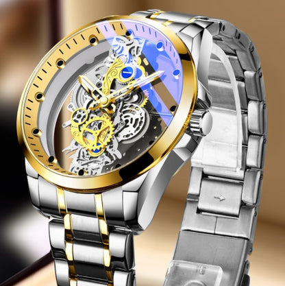 Men Watch Skeleton Automatic Quartz Watch Gold Skeleton Vintage Man Watch Mens Watches Top Brand Luxury - GM Traders