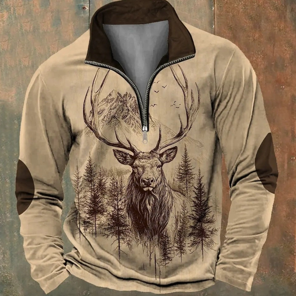 Men's Casual Stand-Up Collar Half Zip Pullover Sweater | Slim Fit Spring & Autumn Top Winter