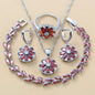Women's Gem Pendant Earrings Item Four-piece Ring Set Pack - GM Traders