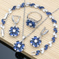 Women's Gem Pendant Earrings Item Four-piece Ring Set Pack - GM Traders