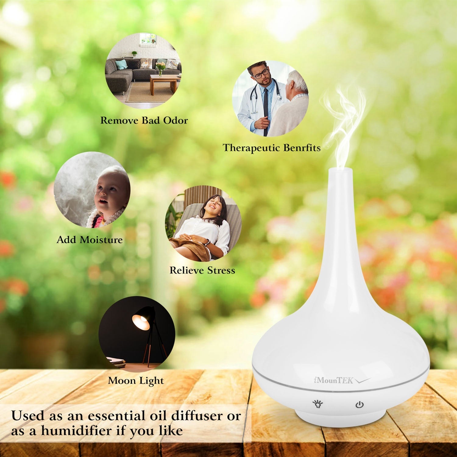 1Pc 200ml Cool Mist Humidifier Ultrasonic Aroma Essential Oil Diffuser With 7 Color LED Lights Waterless Auto Off For Office Home Room Study Yoga Spa - GM Traders