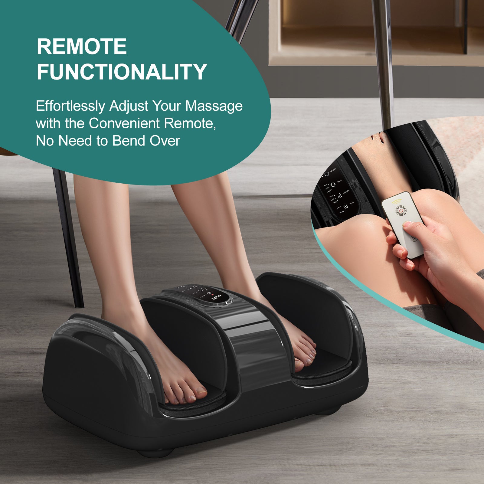 Smart Foot Massager With 3D Air Compression & Heating 15 Min Auto Timer  Quiet Design Office Home Relaxation Essential - GM Traders