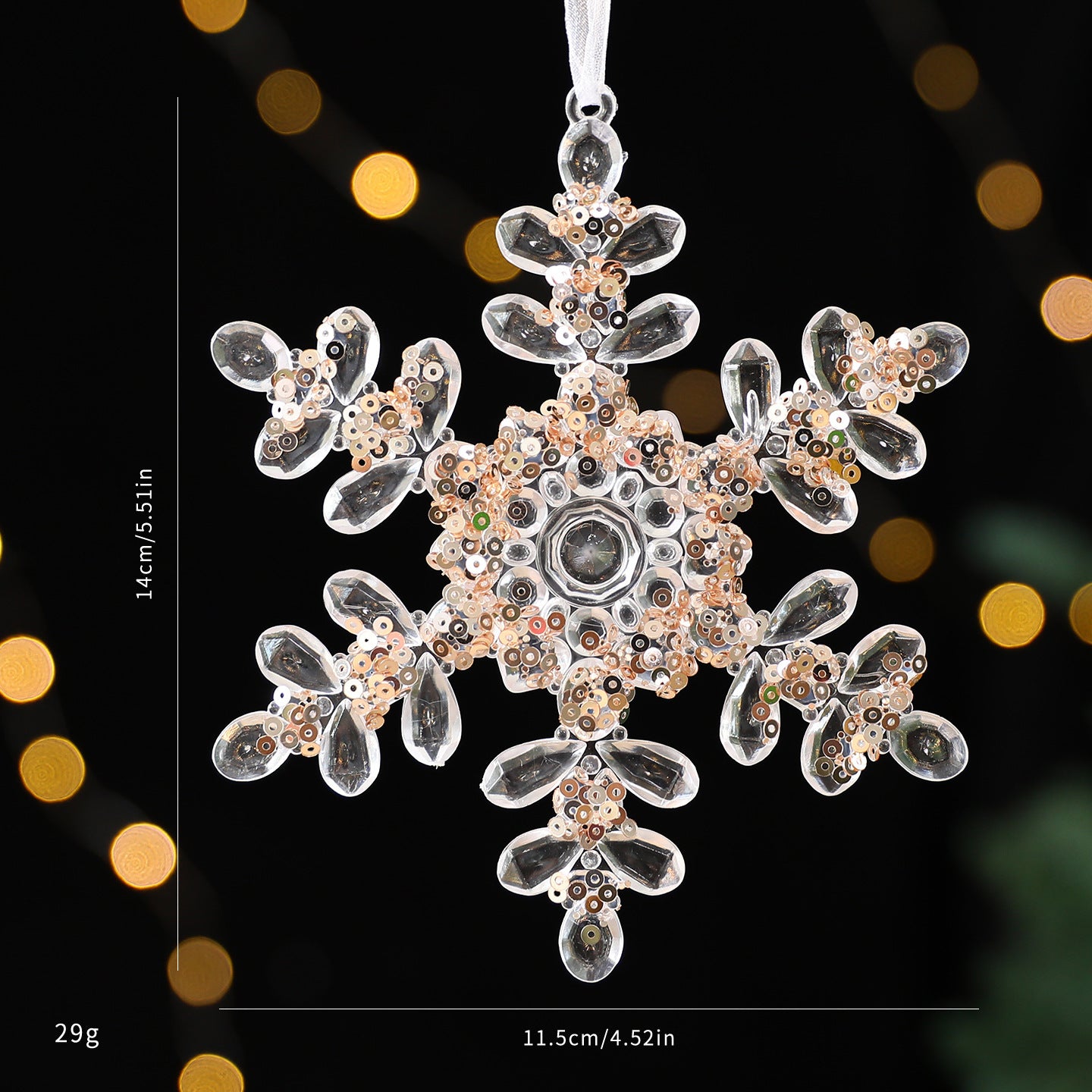 Sequined Acrylic Christmas Pendants – Transparent Holiday Ornaments for Tree, Home & Party Décor