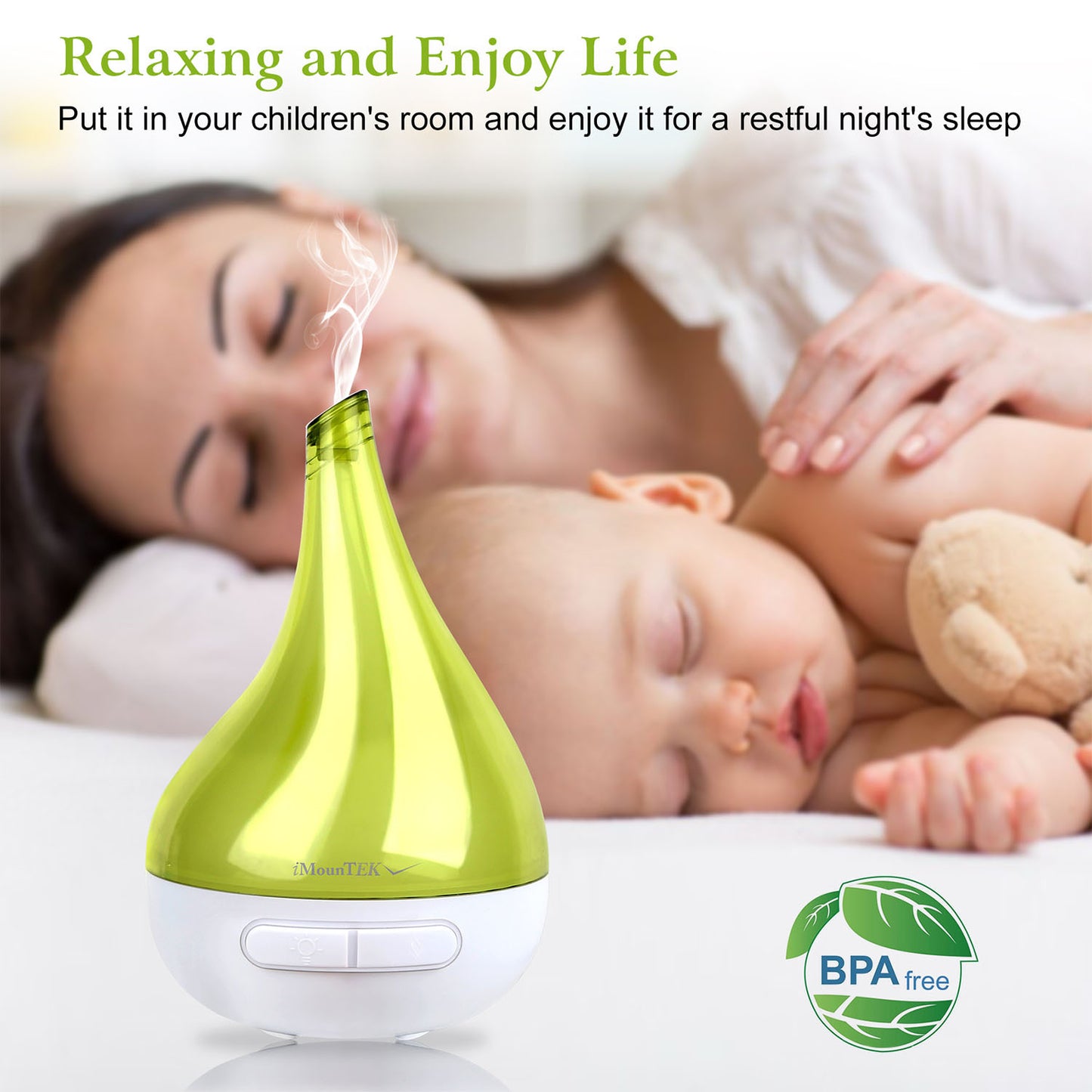 1Pc Drop Shaped Cool Mist Humidifier Ultrasonic Aroma Essential Oil Diffuser With LED Light For Office Home Room Vehicle Study Yoga Spa - GM Traders