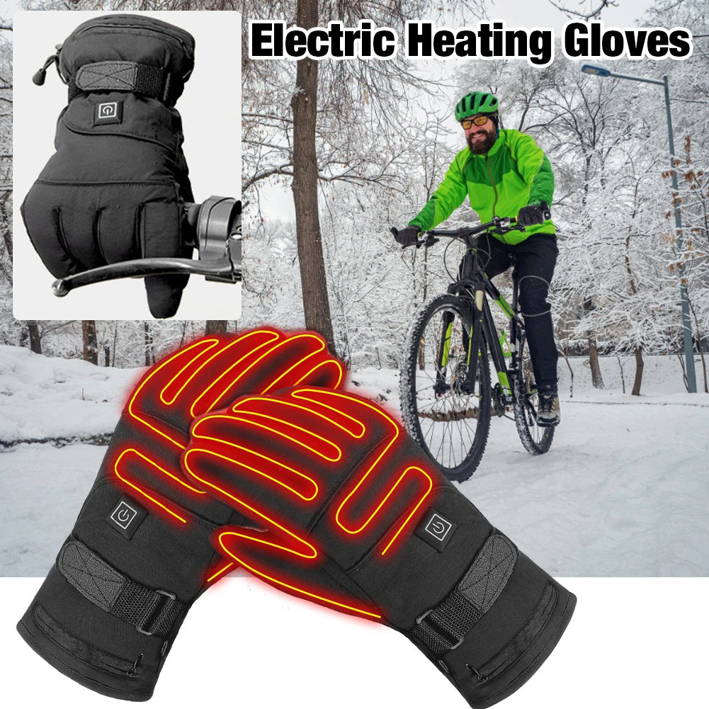 Winter Electric Heated Gloves – Motorcycle Touch Screen Thermal Riding Gloves for Men & Women