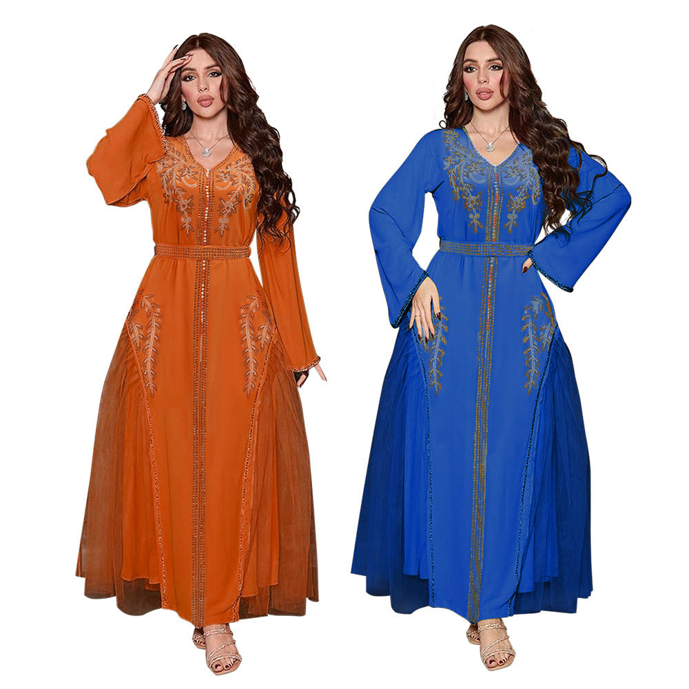 Middle East Diamond Beaded Dress Dress Women - GM Traders