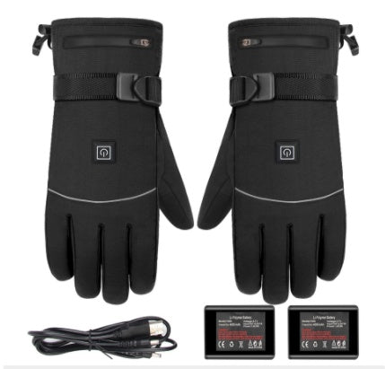 Winter Electric Heated Gloves – Motorcycle Touch Screen Thermal Riding Gloves for Men & Women