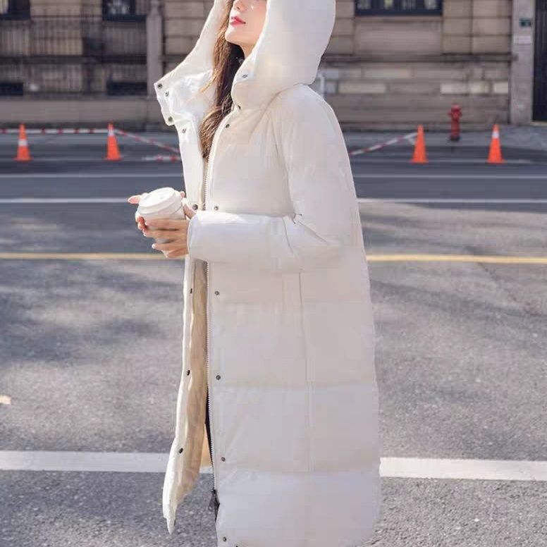 Petite Women’s Long Down Jacket – Loose Fit Lightweight Winter Coat