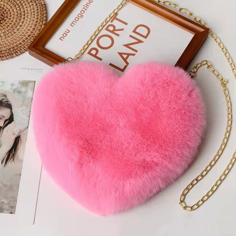 Love Bags For Women Plush Chain Shoulder Bags Valentine's Day Party Bag - GM Traders