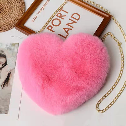 Love Bags For Women Plush Chain Shoulder Bags Valentine's Day Party Bag - GM Traders