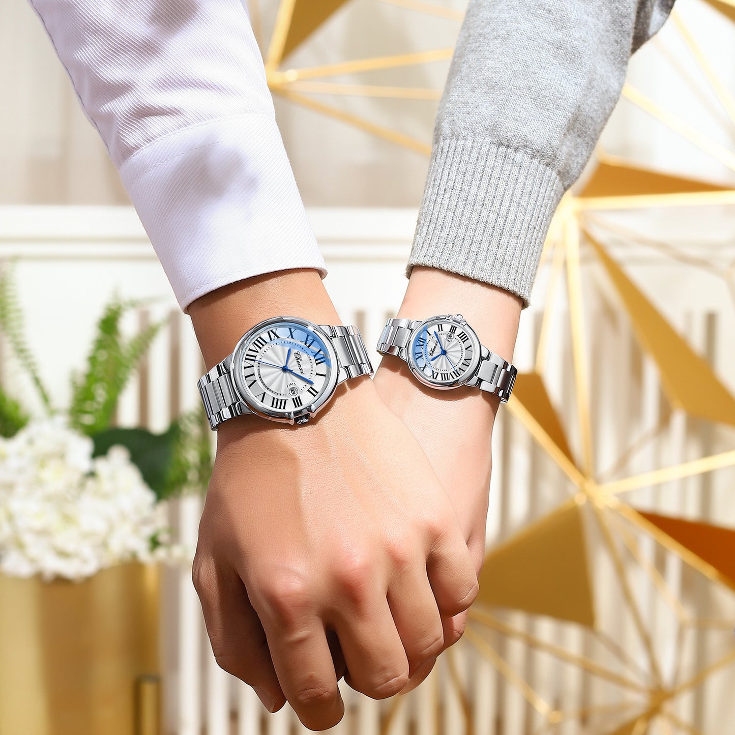 Roman Couple Watches – Steel Band, Waterproof & Luminous Classic Design” ⌚✨ - GM Traders