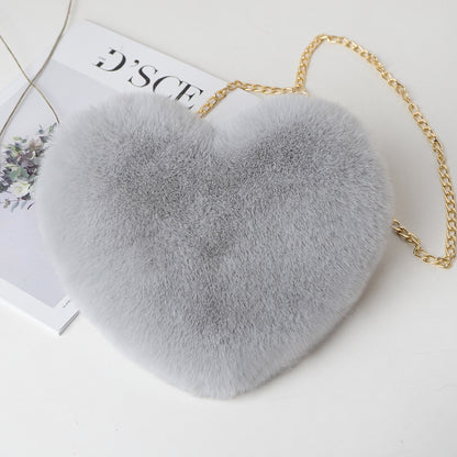 Love Bags For Women Plush Chain Shoulder Bags Valentine's Day Party Bag - GM Traders