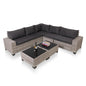 7-Piece Outdoor Patio Set – Wicker Rattan Sofa with Glass Tables & Cushions🛋️✨ - GM Traders