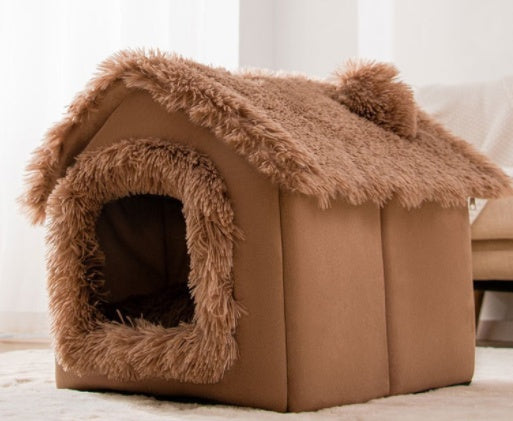 Foldable Dog & Cat House – Winter Warm Pet Kennel ❄️