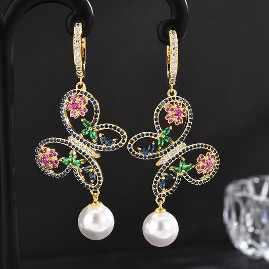 French Style Elegant Bow Colorful Earrings Fashion Jewelry