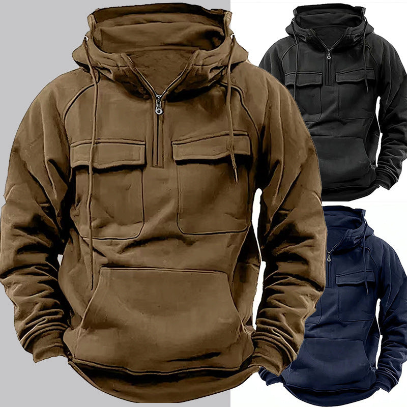 Men’s Zip-Up Hoodie – Casual Drawstring Sweatshirt with Pocket | Sports & Daily Wear | Winter