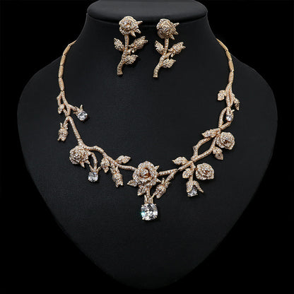Bridal Jewelry Set – High Quality Flower Necklace & Earrings - GM Traders