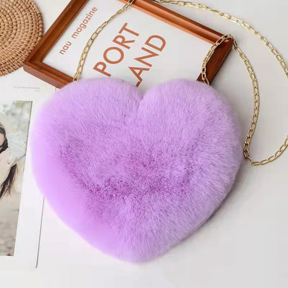 Love Bags For Women Plush Chain Shoulder Bags Valentine's Day Party Bag - GM Traders