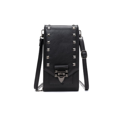 Rivet Design Shoulder Bags Mobile Phone Handbag Solid Color Crossbody Bags Women - GM Traders