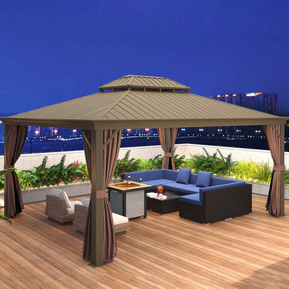 7-Piece Rattan Couch, Outdoor Patio Furniture Set, With Removable Cushions And Ottoman, Glass Coffee Table- Dark Coffee  Blue - GM Traders