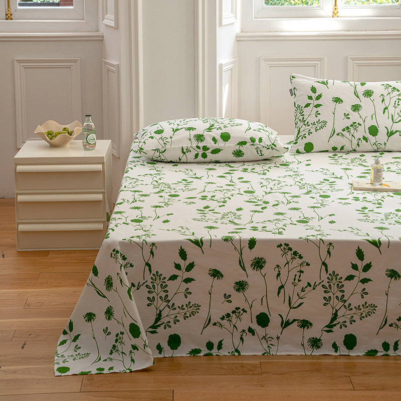 Cotton Printed Bed Sheet Single Item Pastoral Style Flower Single Piece - GM Traders