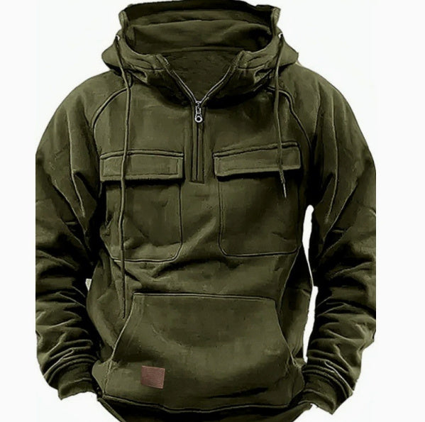 Men’s Zip-Up Hoodie – Casual Drawstring Sweatshirt with Pocket | Sports & Daily Wear | Winter