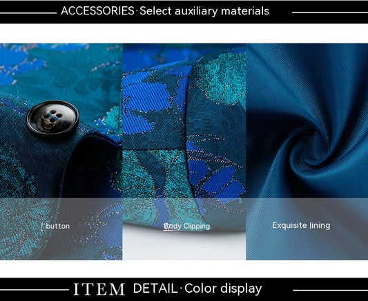 Men’s Jacquard Suit – Formal Wear for Wedding, Best Man & MC - GM Traders