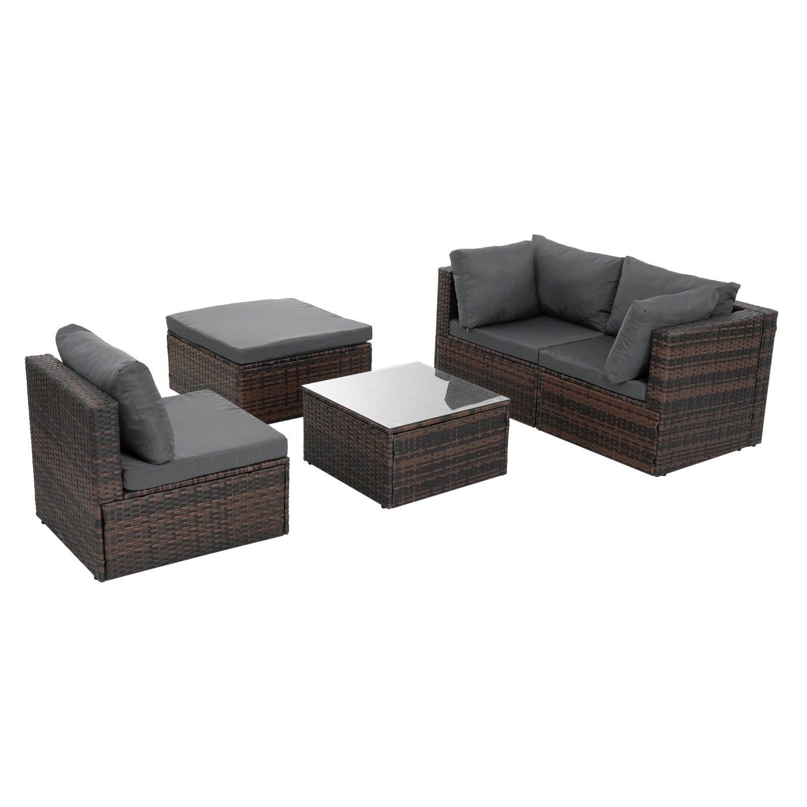 Patio Furniture, Outdoor Furniture, Seasonal PE Wicker Furniture, 5 Set Wicker Furniture With Temper - GM Traders