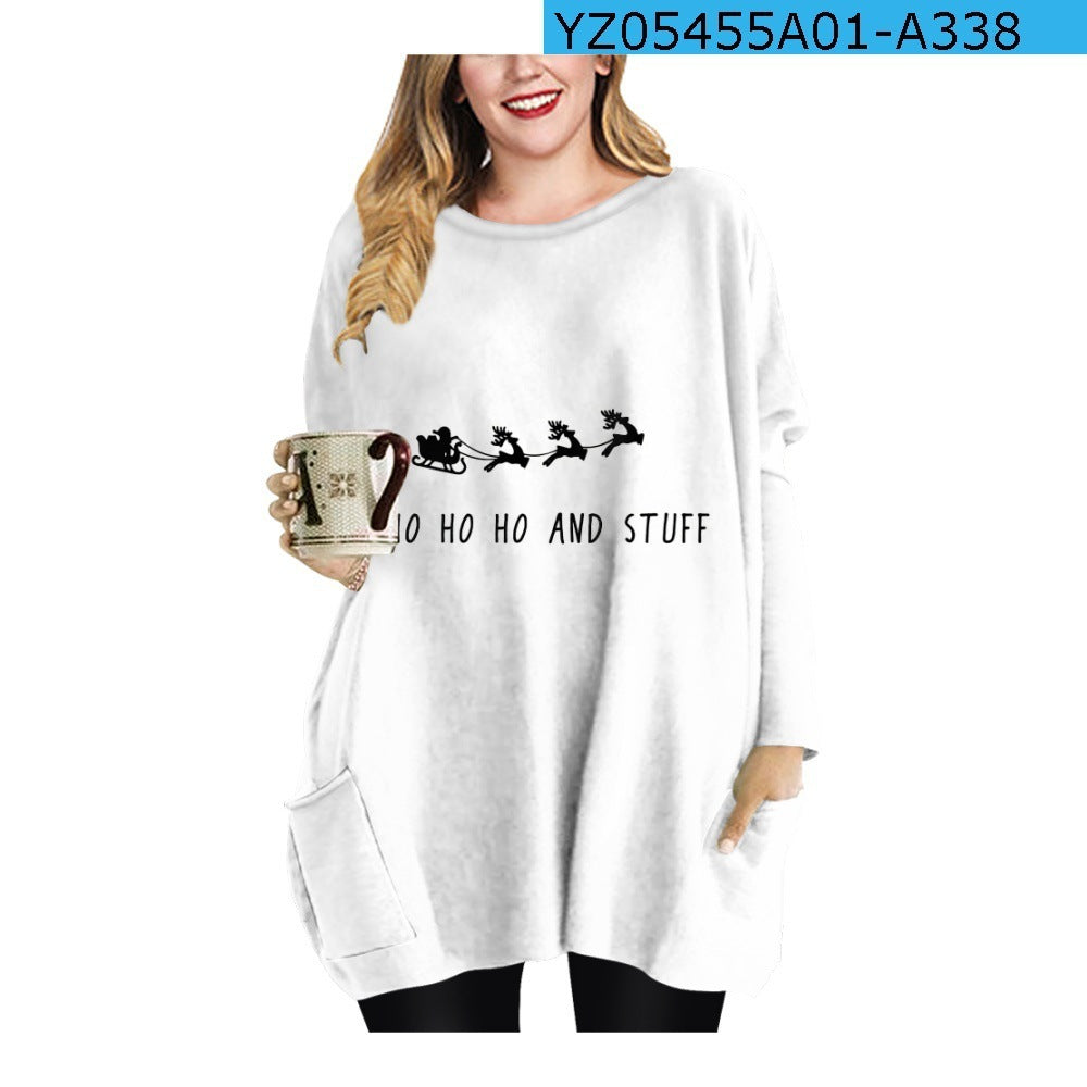 Long Christmas Snowflake Round Neck Dress