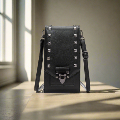 Rivet Design Shoulder Bags Mobile Phone Handbag Solid Color Crossbody Bags Women - GM Traders