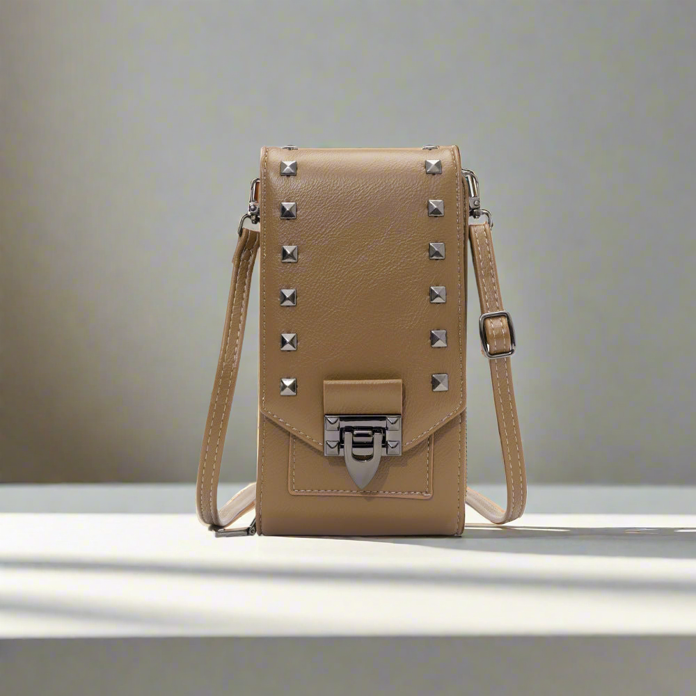 Rivet Design Shoulder Bags Mobile Phone Handbag Solid Color Crossbody Bags Women - GM Traders