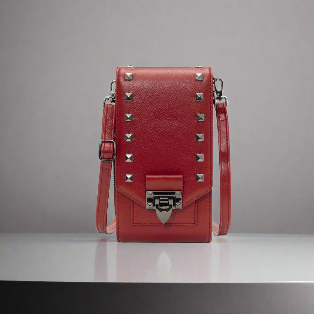 Rivet Design Shoulder Bags Mobile Phone Handbag Solid Color Crossbody Bags Women - GM Traders