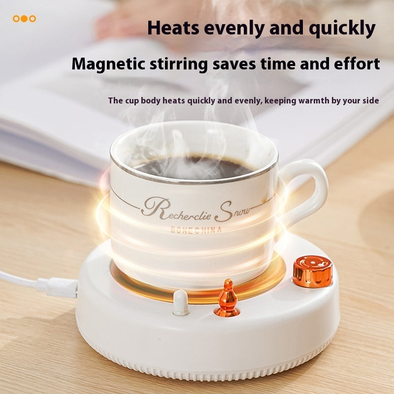 Household Magnetic Stirring Constant Temperature Heating Coaster – Plug-in Electric Mug Warmer with Adjustable Knob