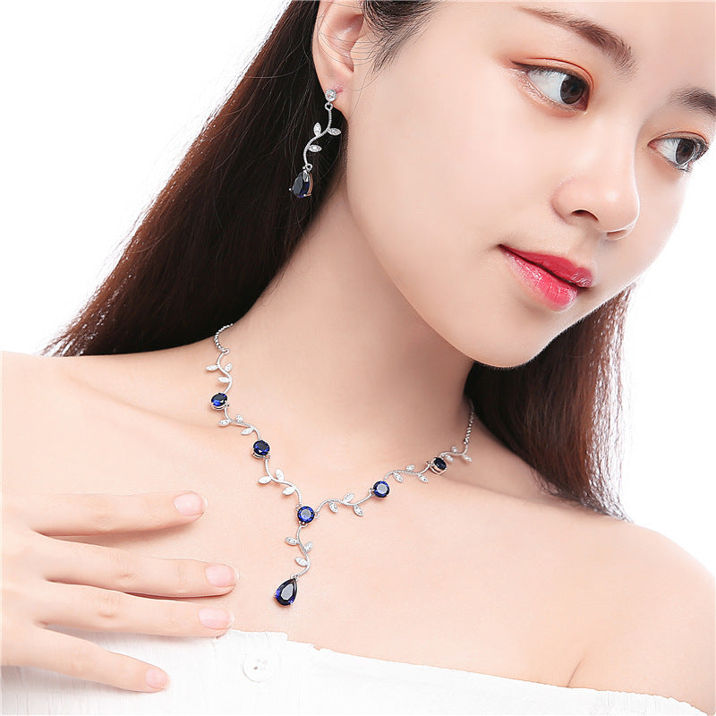 High Quality Zircon Necklace Full Diamond Jewelry Set - GM Traders
