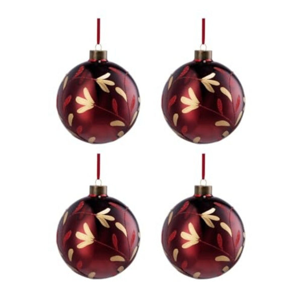 4PCS Christmas Glass Ball Ornaments – Shiny Hanging Xmas Tree Decorations for Holiday Party & Home